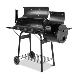 2-in-1 BBQ Smoker & Charcoal Grill | Portable Offset Outdoor Barbecue Roaster