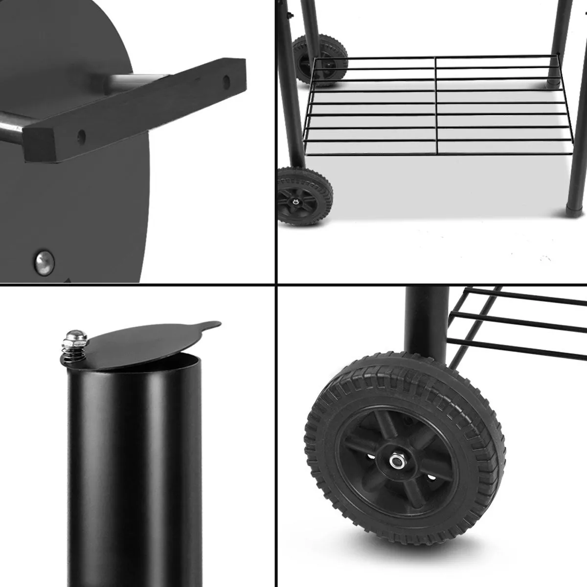 2-in-1 BBQ Smoker & Charcoal Grill | Portable Offset Outdoor Barbecue Roaster