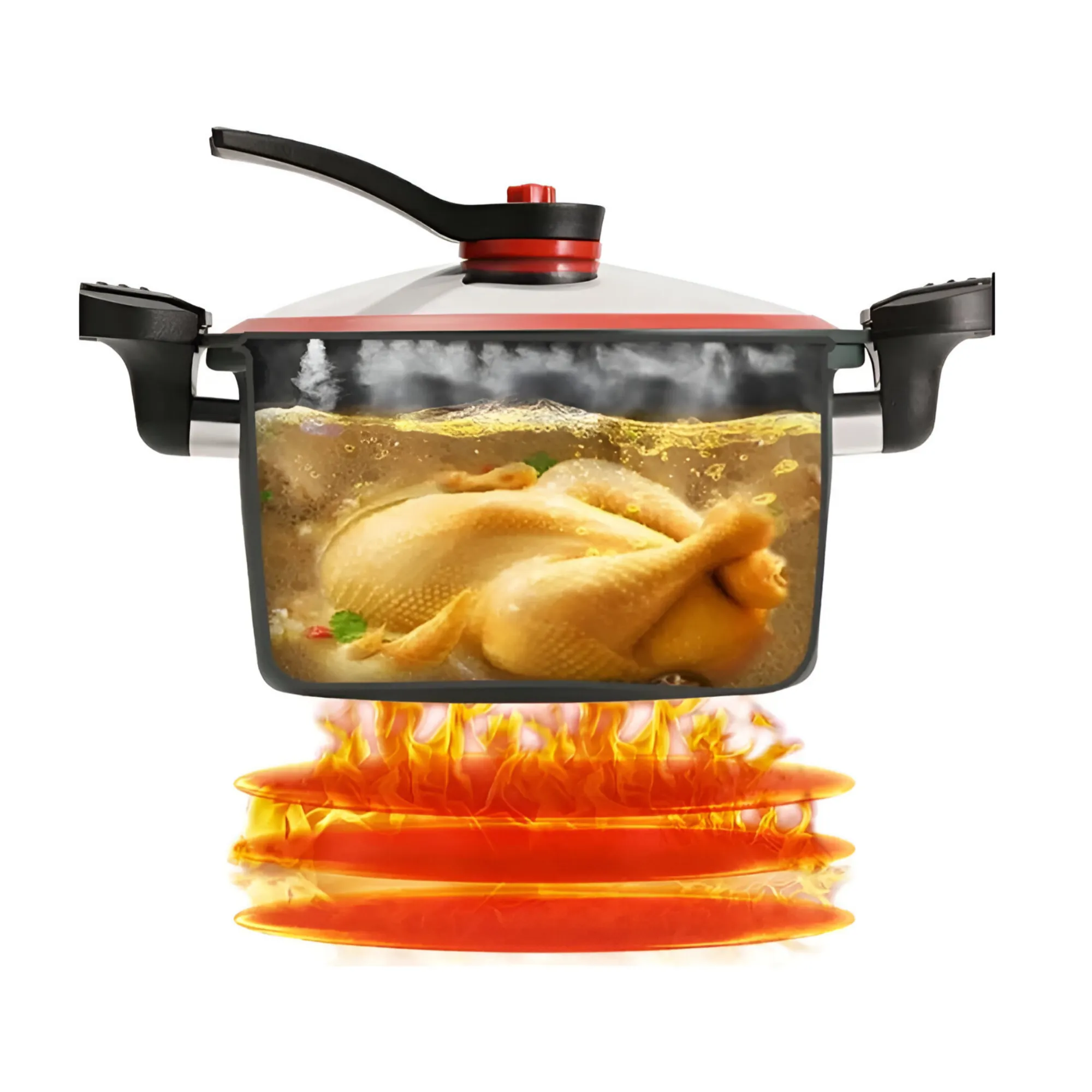 24Cm 3.5L Multi-Functional Non-Stick Tovetop Pressure Cooker F52-8-1422