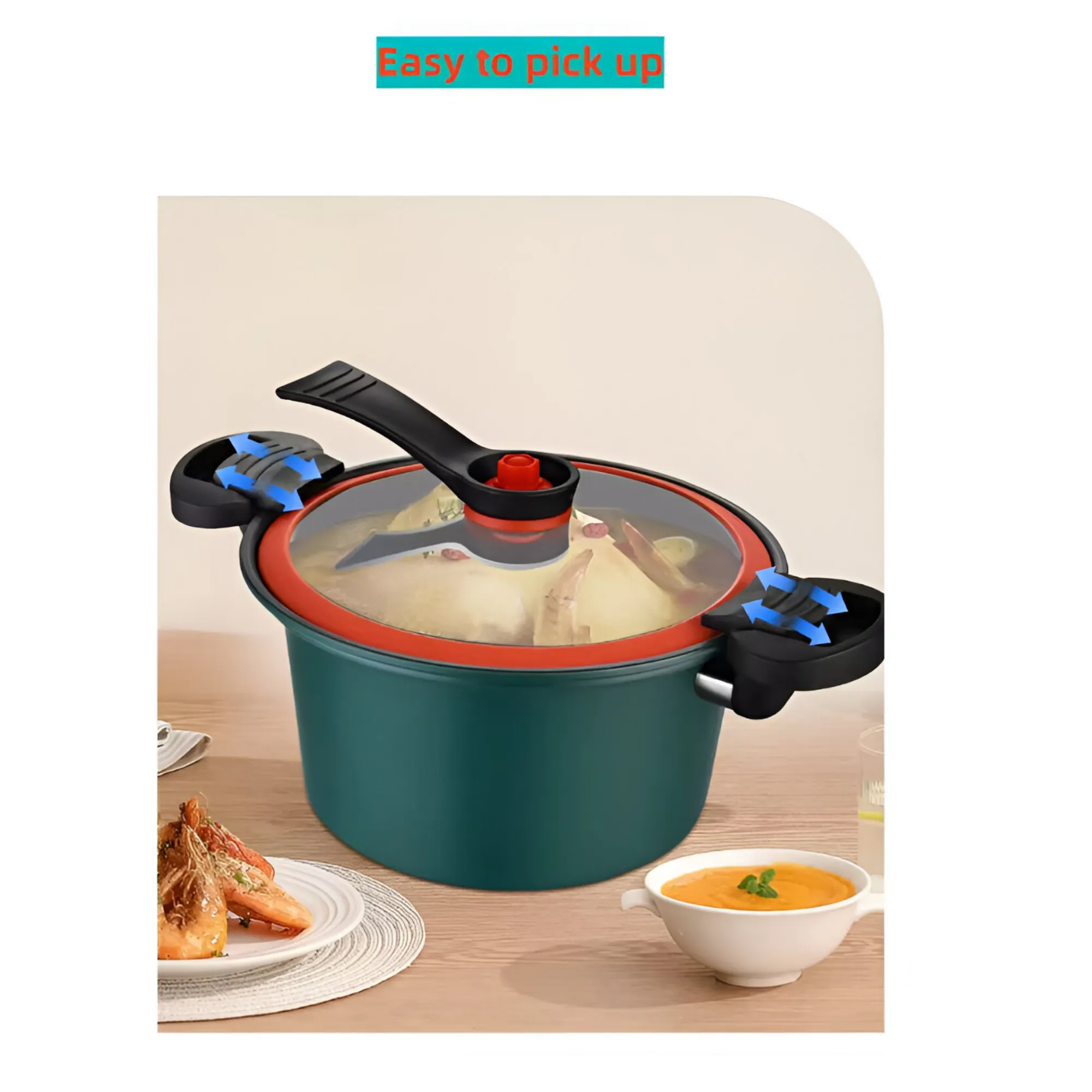 24Cm 3.5L Multi-Functional Non-Stick Tovetop Pressure Cooker F52-8-1422