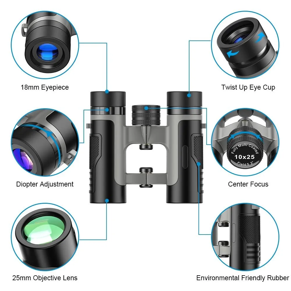 25x Binoculars for Bird-watching Hunting and Hiking - Bak4 Prism