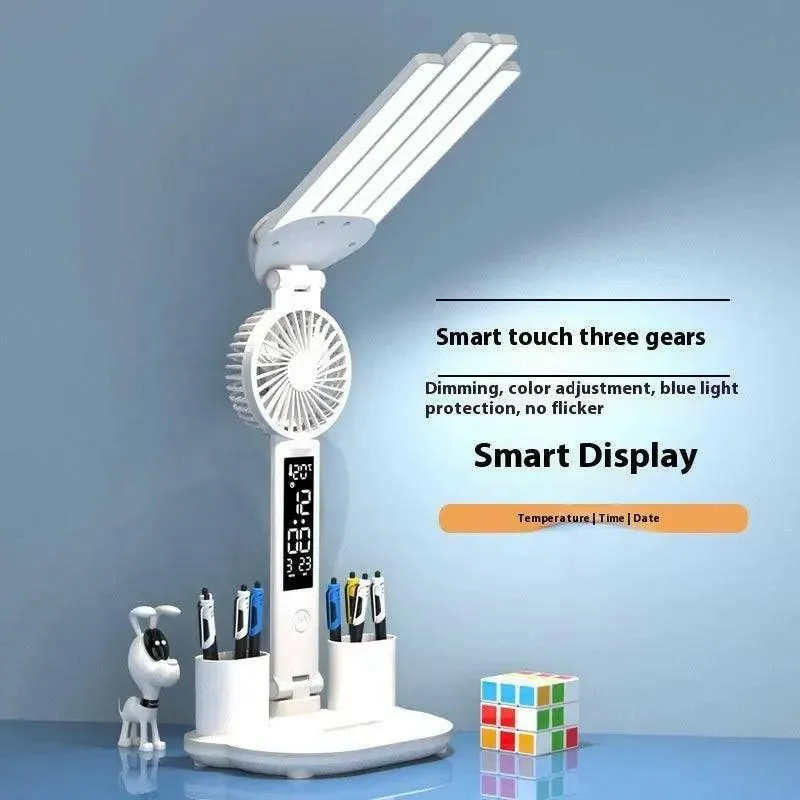 3in1 Multifunction Table Lamp LED Four-headed Folding USB Rechargeable