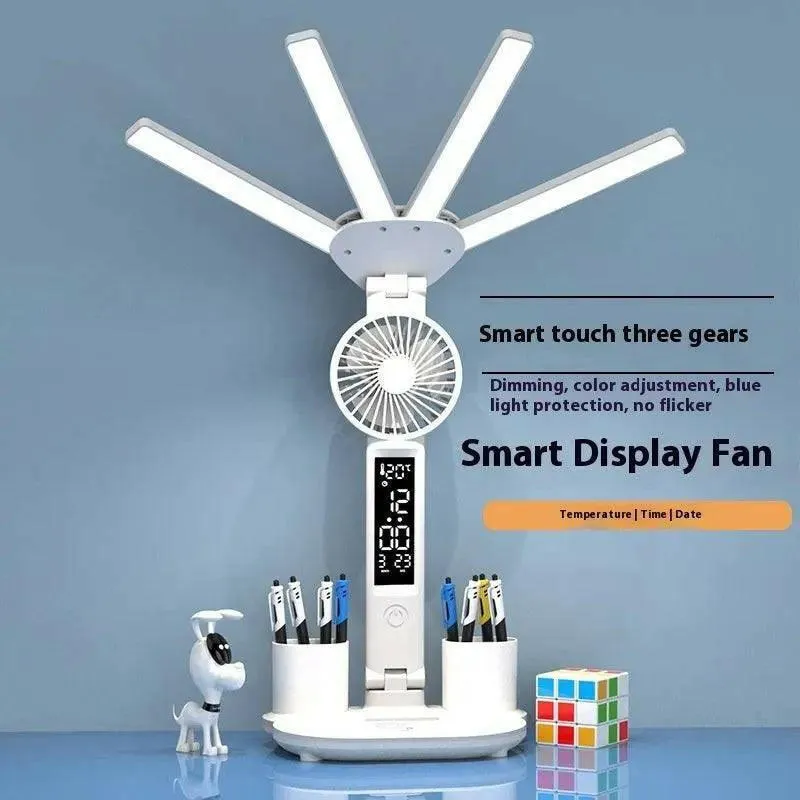 3in1 Multifunction Table Lamp LED Four-headed Folding USB Rechargeable