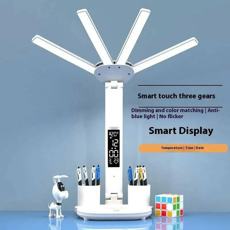 3in1 Multifunction Table Lamp LED Four-headed Folding USB Rechargeable