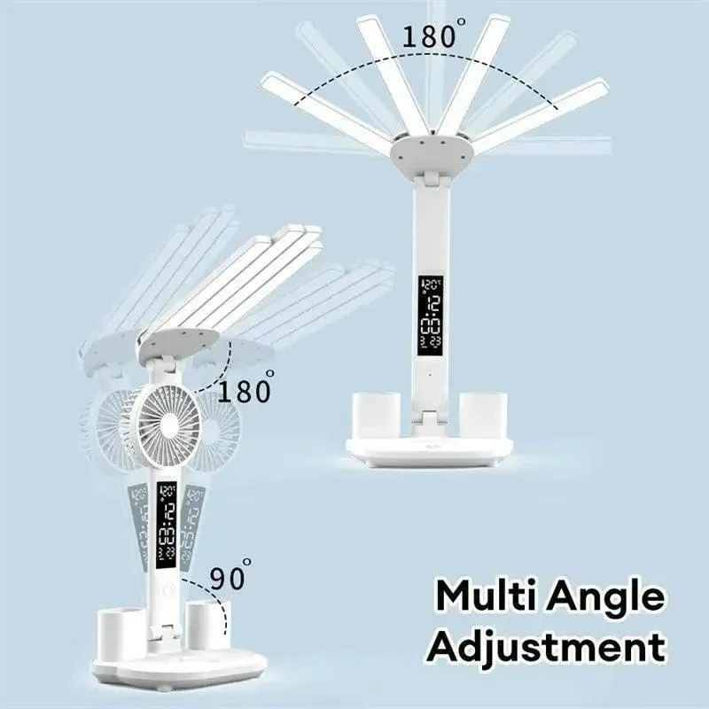 3in1 Multifunction Table Lamp LED Four-headed Folding USB Rechargeable