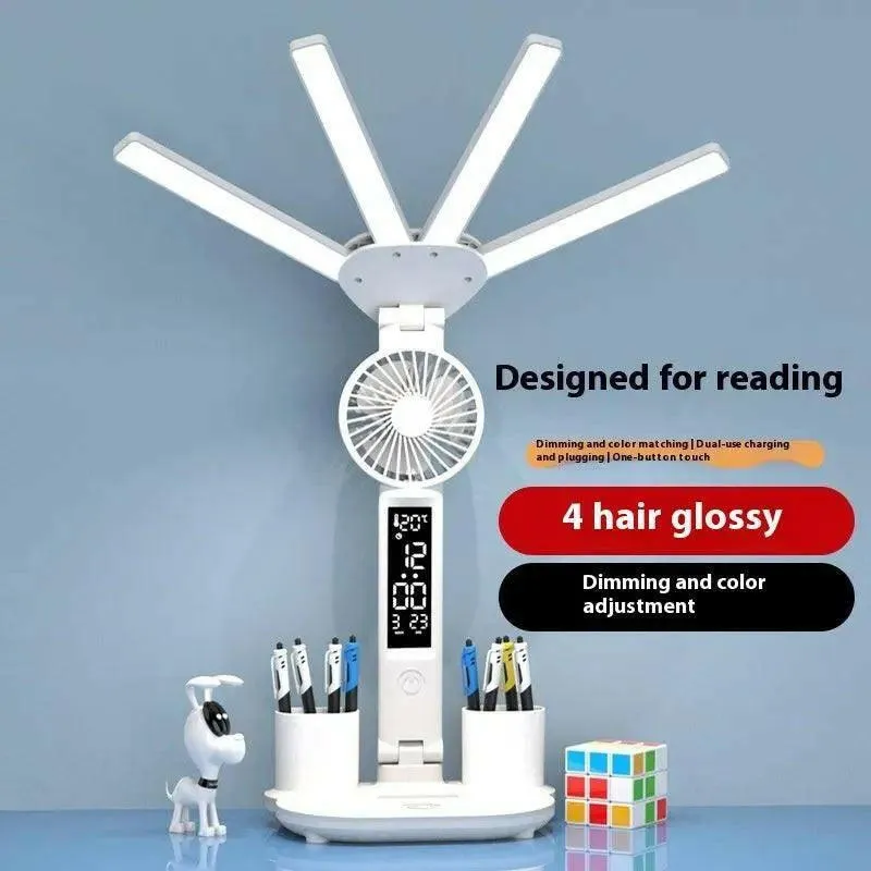 3in1 Multifunction Table Lamp LED Four-headed Folding USB Rechargeable