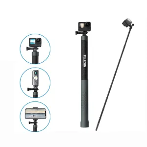 3M Carbon Fiber Selfie Stick Monopod for Action Cameras | 1/4 Screw