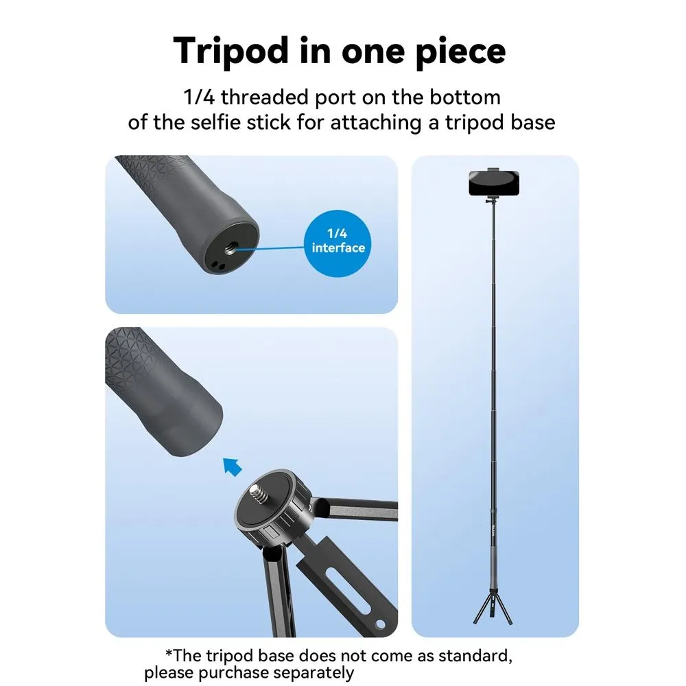 3M Carbon Fiber Selfie Stick Monopod for Action Cameras | 1/4 Screw