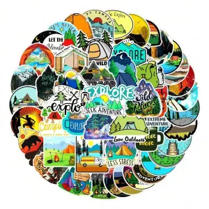 50 Pieces Camping And Nature Stickers
