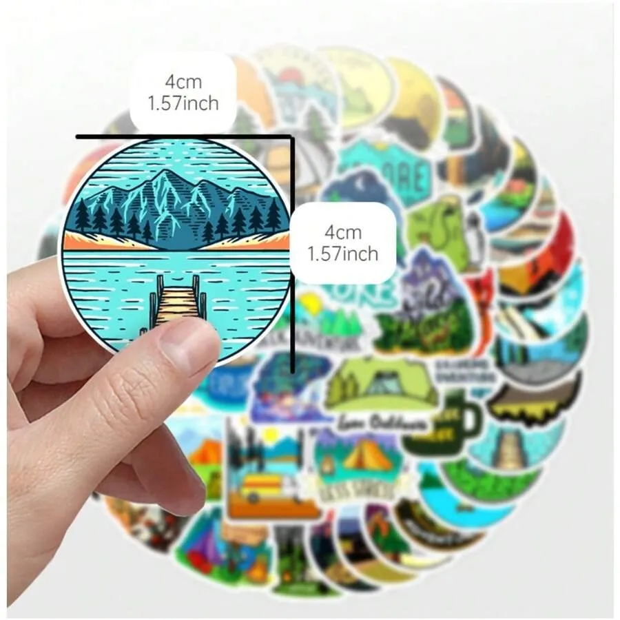 50 Pieces Camping And Nature Stickers