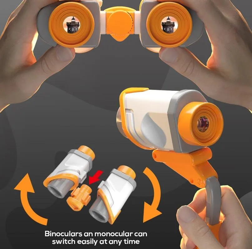 8x Children Telescope Handheld Mini Detachable Fixed Focus Magnifying Glass Toy - Binoculars