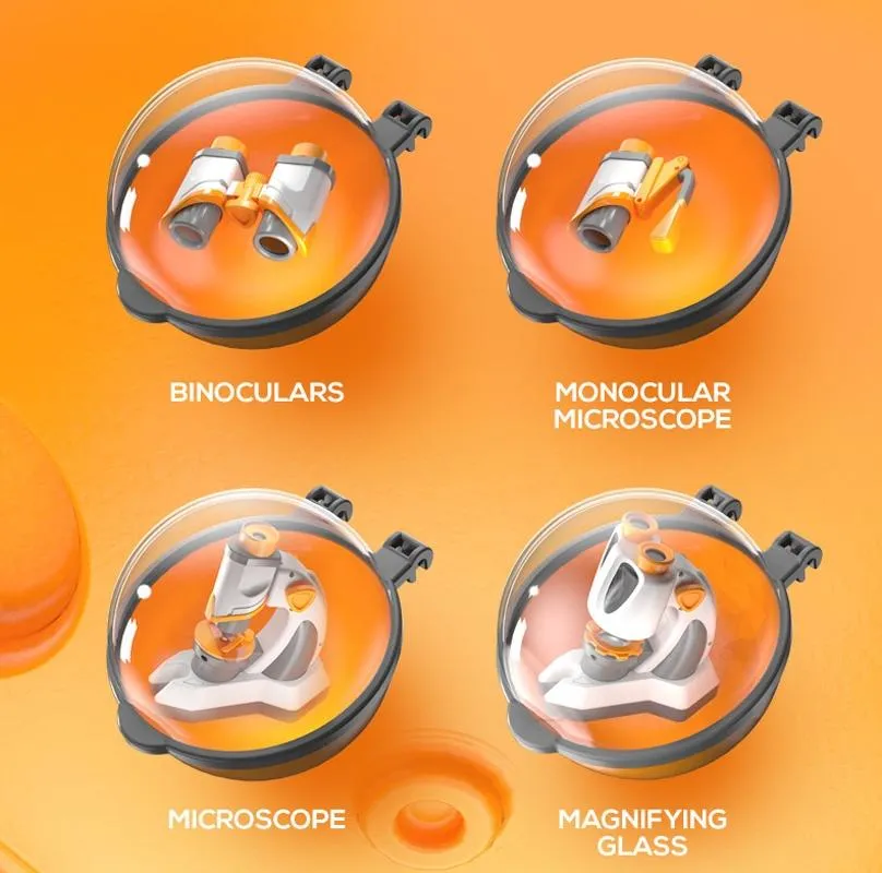 8x Children Telescope Handheld Mini Detachable Fixed Focus Magnifying Glass Toy - Binoculars