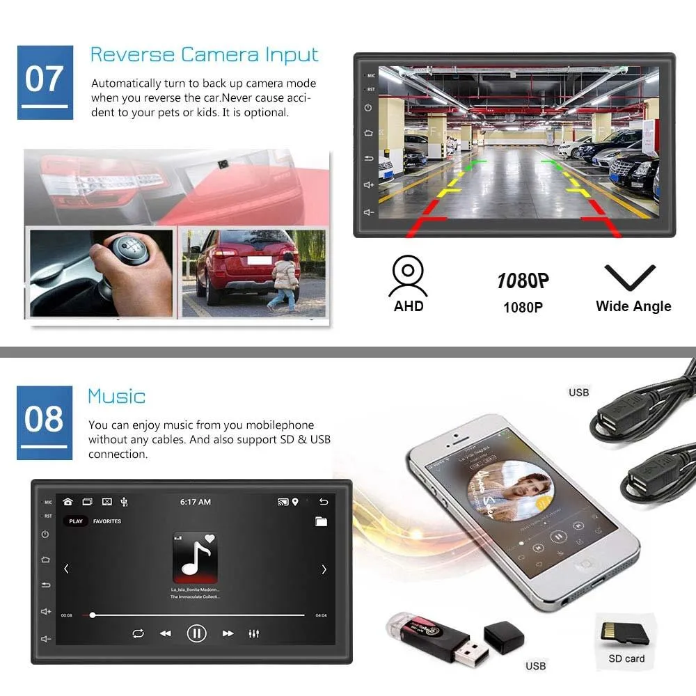 9 Inch Android Wifi Car Navigation Player 2   32G Universal Reversing Video Standard   4Lights Camera