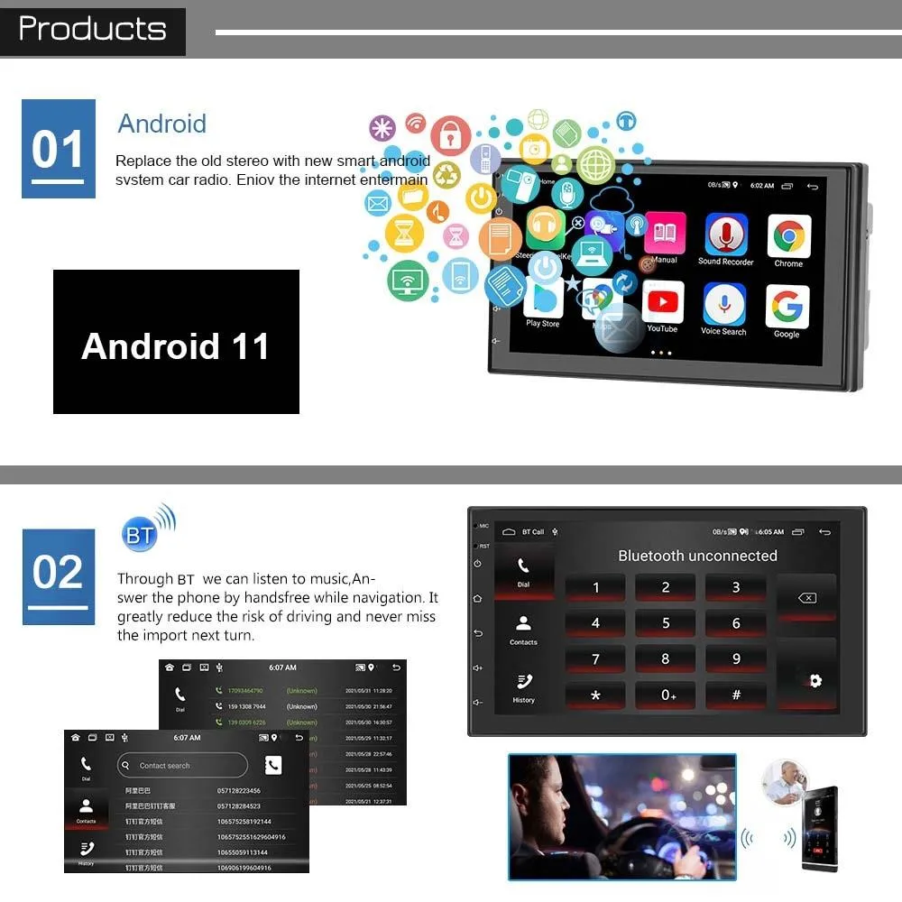 9 Inch Android Wifi Car Navigation Player 2   32G Universal Reversing Video Standard   4Lights Camera