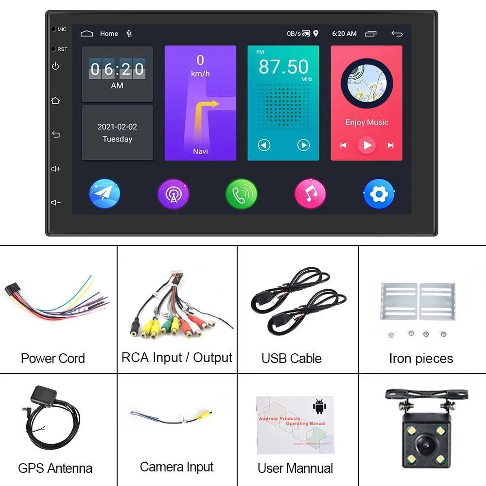 9 Inch Android Wifi Car Navigation Player 2   32G Universal Reversing Video Standard   4Lights Camera