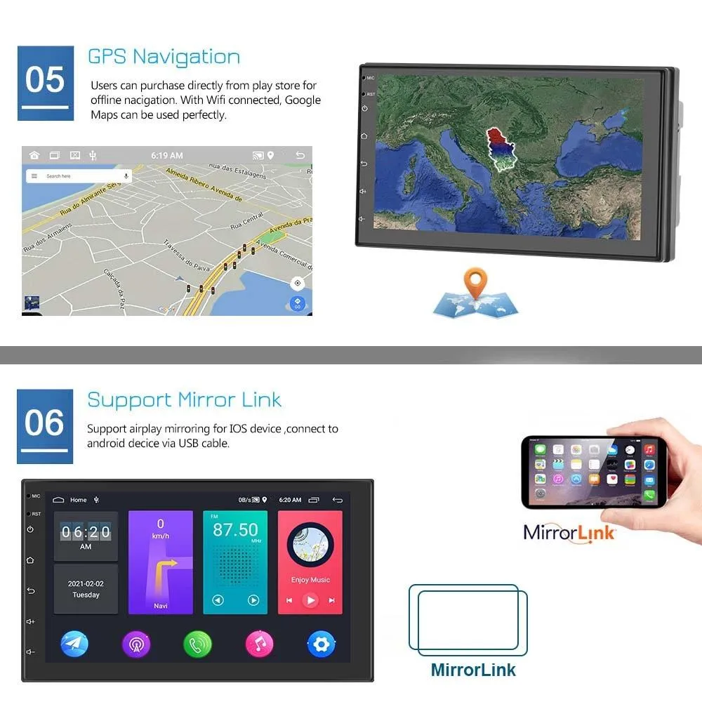 9 Inch Android Wifi Car Navigation Player 2   32G Universal Reversing Video Standard   4Lights Camera