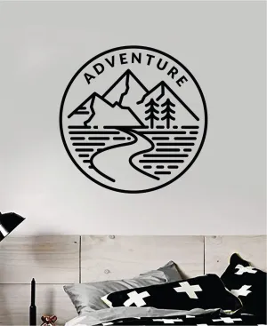 Adventure Circle V2 Wall Decal Home Decor Art Sticker Vinyl Bedroom Boy Girl Teen Travel Mountains Hike Wanderlust School Nursery
