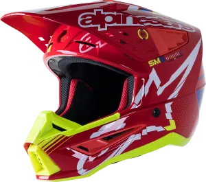 ALPINESTARS SM5 Helmet - Action - Red/White/Fluo Yellow - Small 8306122-3325-SM