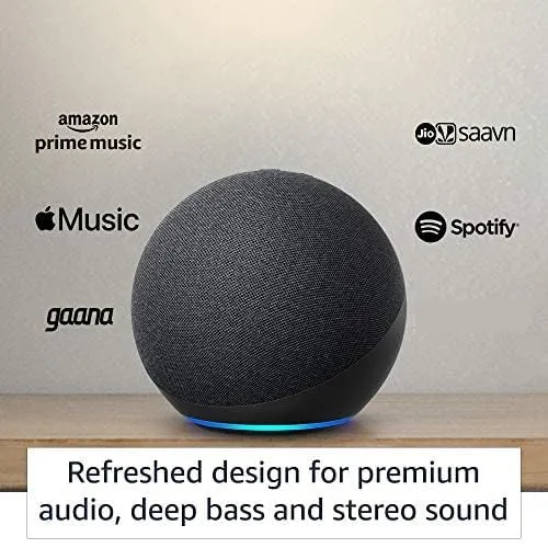 Amazon Echo (4th Gen)| Premium sound powered by Dolby and Alexa (Black) Big Speaker