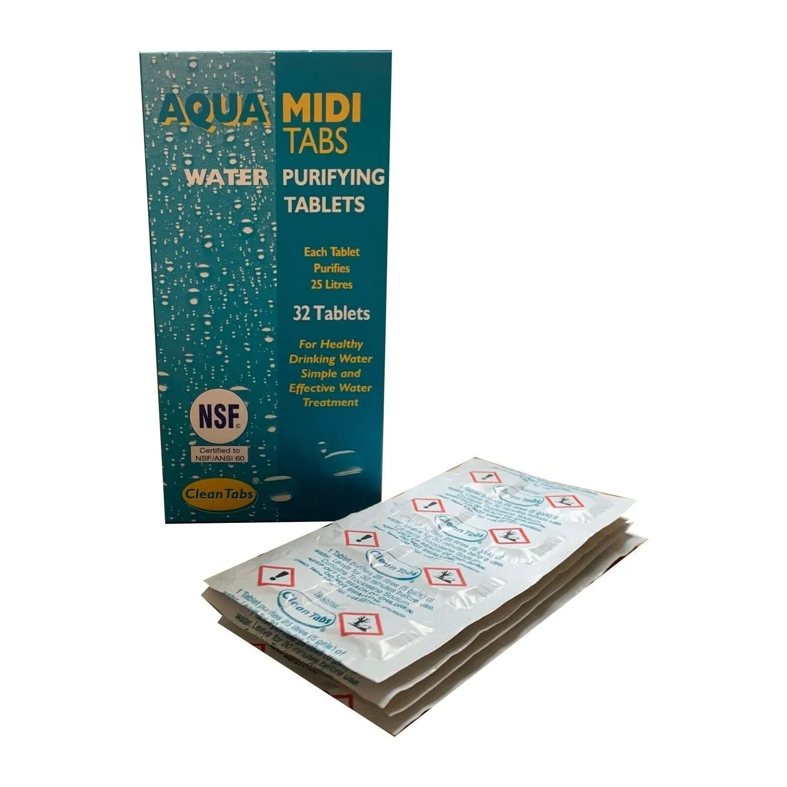 Aqua Midi Tabs Water Purification Sterilising Drinking Water 64 tablets Aquatabs