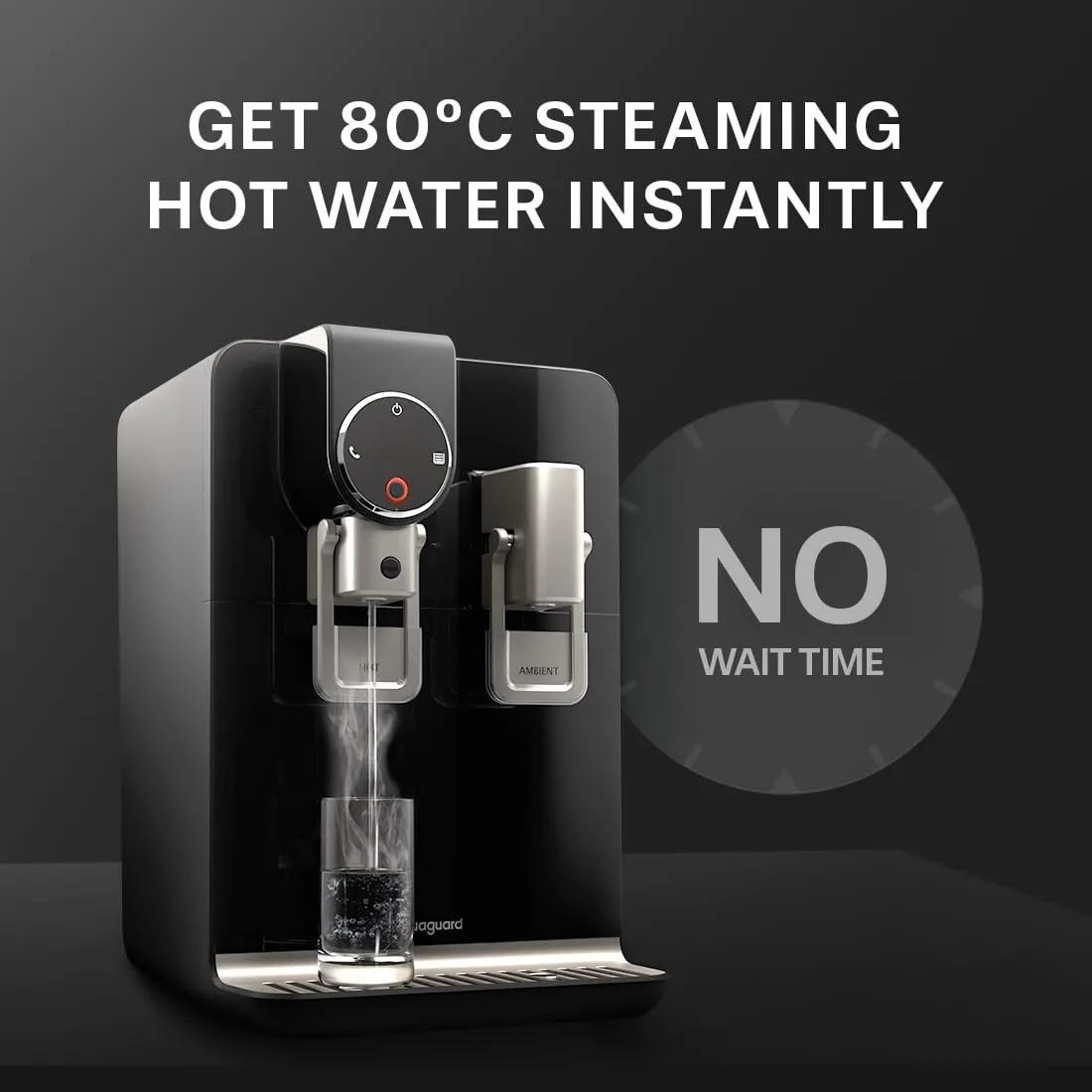 Aquaguard Blaze Insta WS RO UV Water Purifier  9-Stage Purification, Dual Stainless Steel Tank, Hot & Ambient Water, 5.6L Capacity, Wall-Mount & Countertop (GWPDIRUHA03B00)