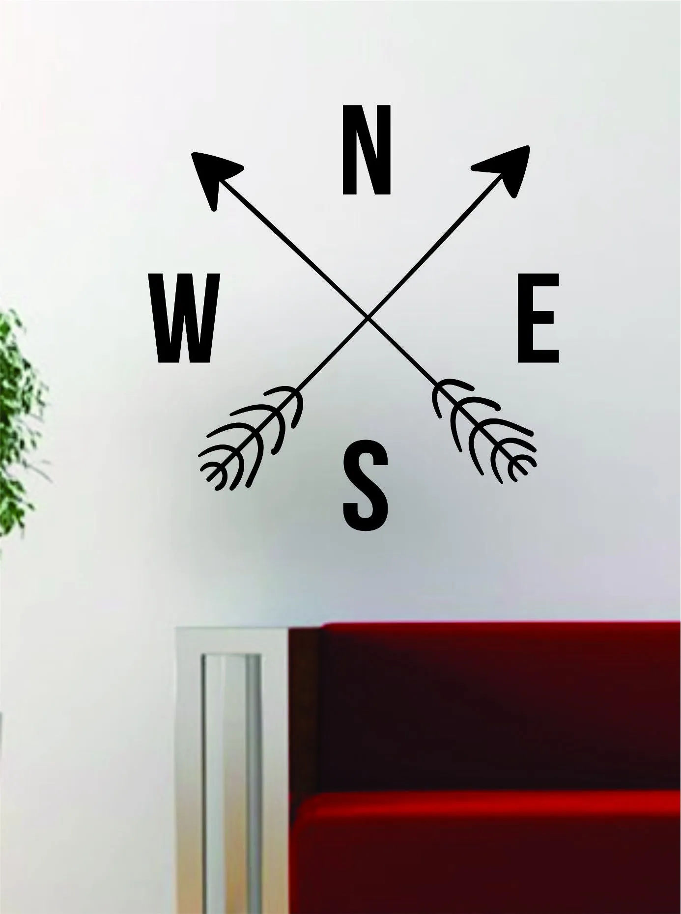 Arrows Compass Decal Sticker Wall Vinyl Art Decor Home Wanderlust Adventure Travel