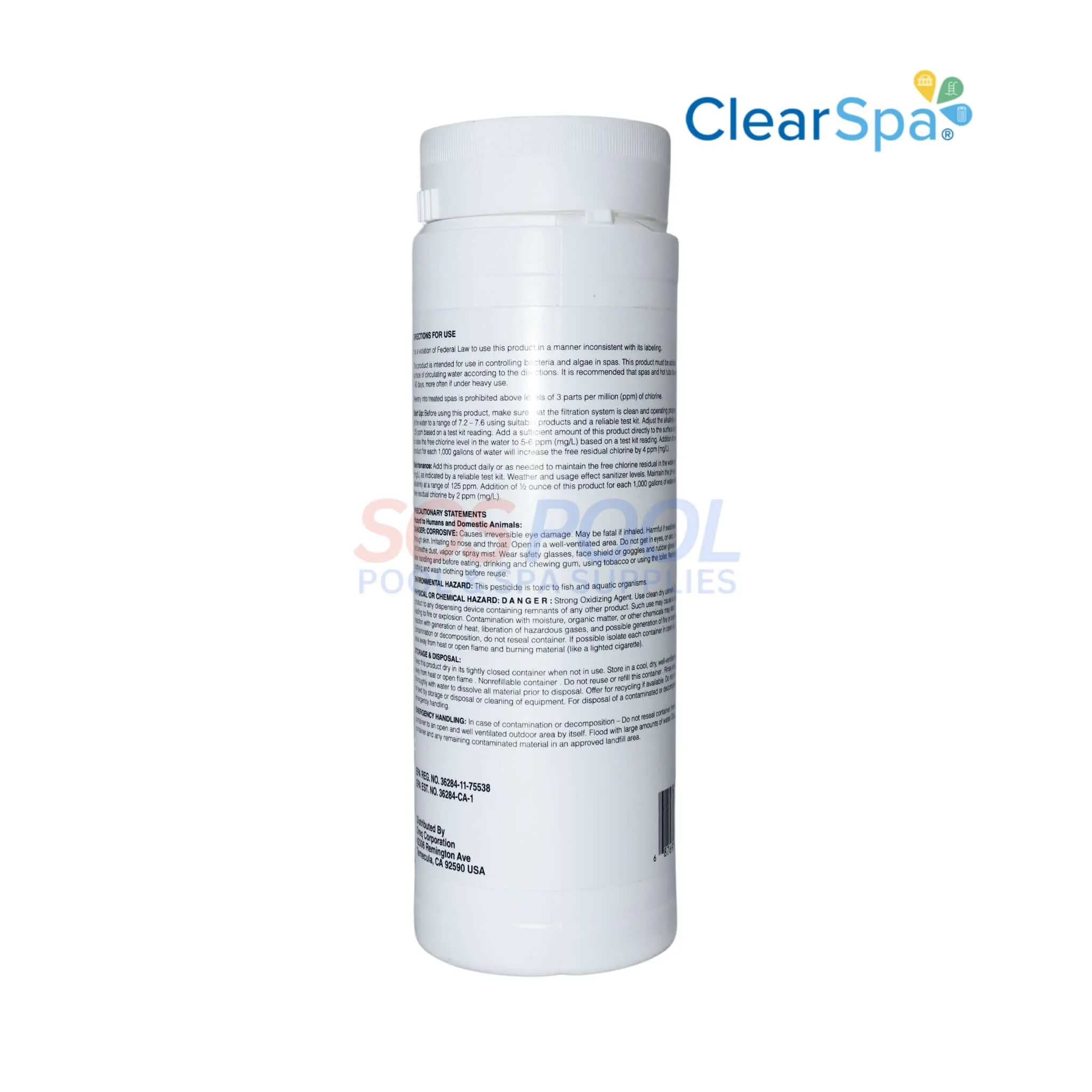 Clear Spa Chlorinating Granules | 2lb | CSDD002