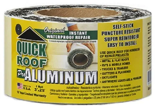 Cofair QR325 3" x 25' Quick-Roof Aluminum Waterproof Roof Repair Seal Tape - Quantity of 10
