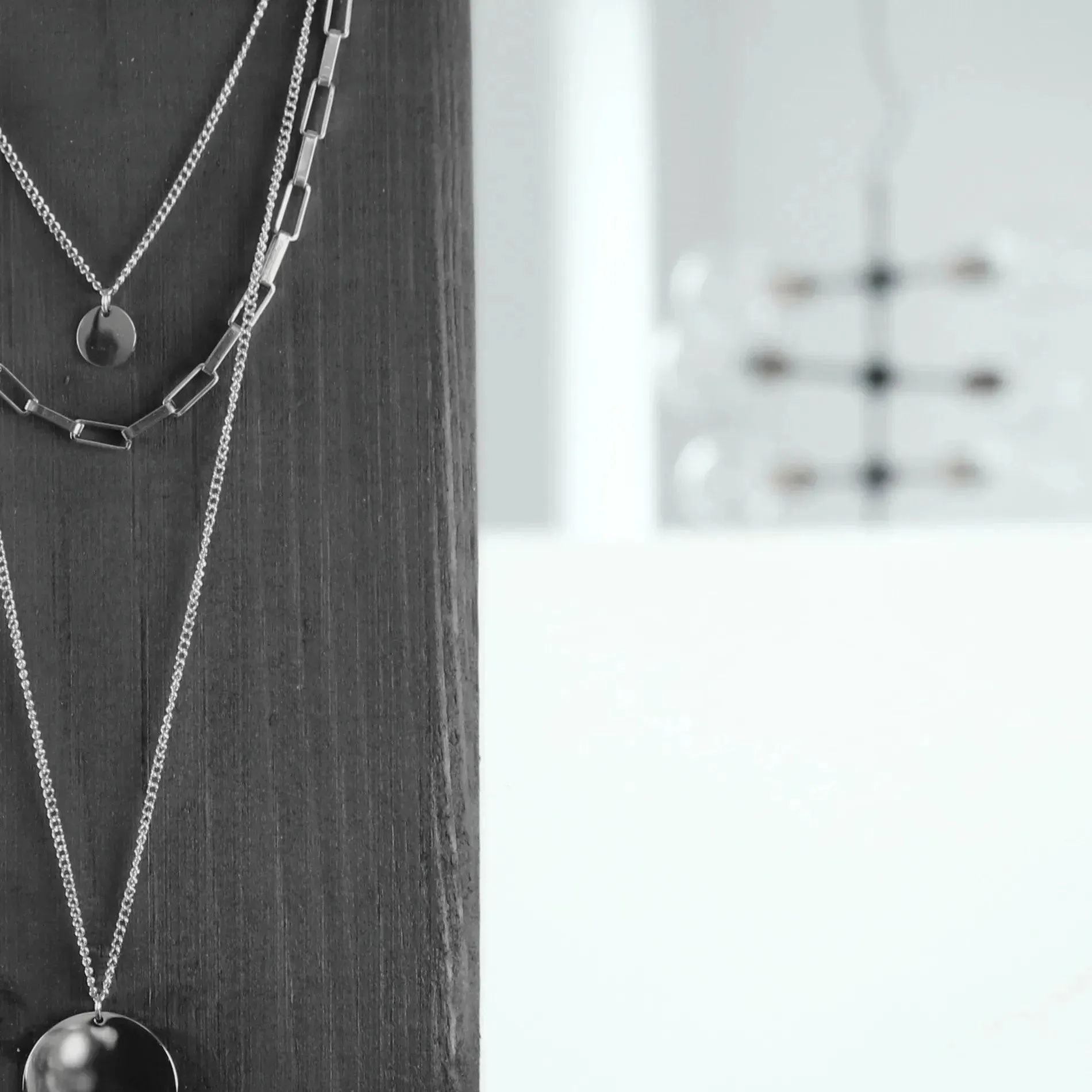 Courage Waterproof Short Pre Layered Geometric Necklace Silver Plating