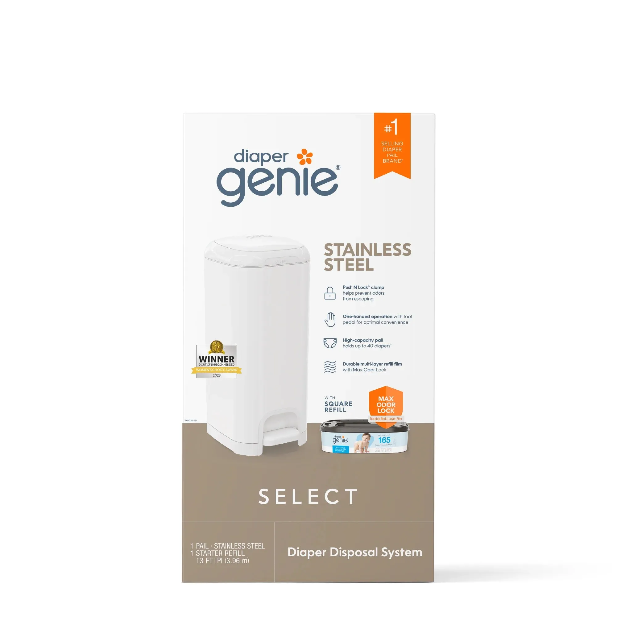 Diaper Genie® Select Pail -  With Starter Refill
