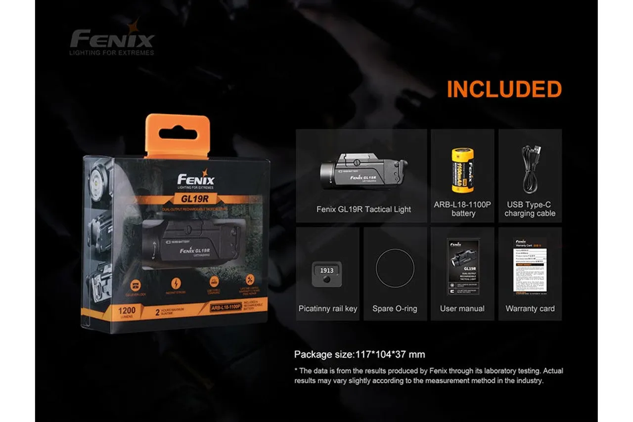 FENIX GL19R 1200 LUMEN RECHARGEABLE TAC LIGHT