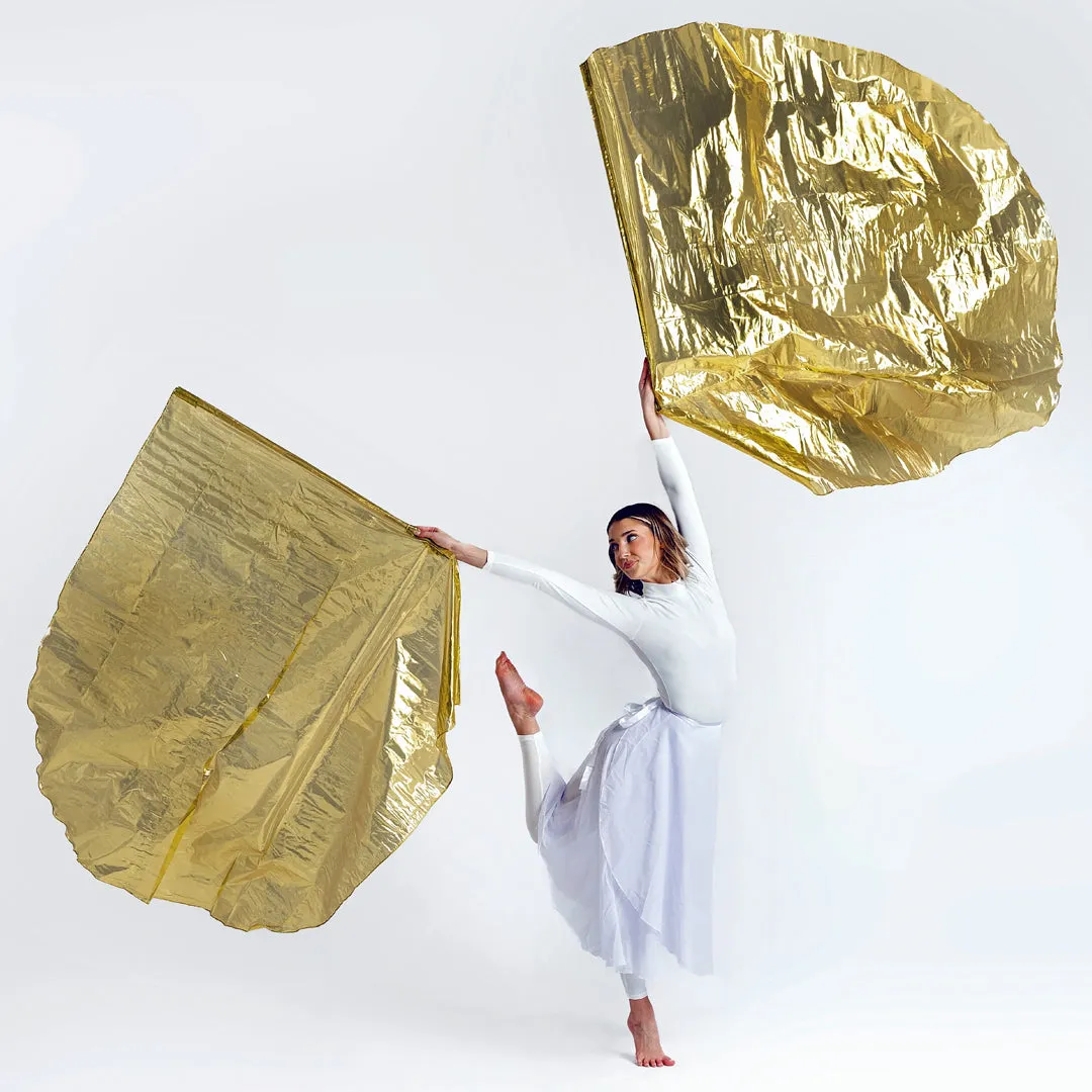 Gold Metallic Worship Flags