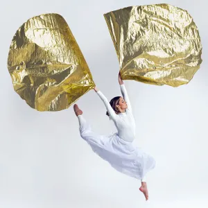 Gold Metallic Worship Flags