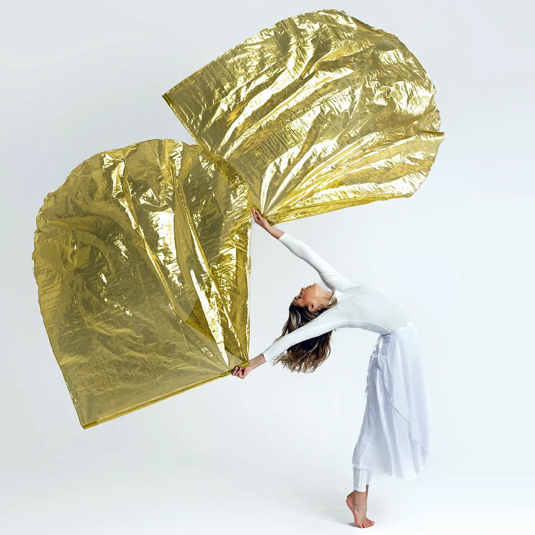 Gold Metallic Worship Flags