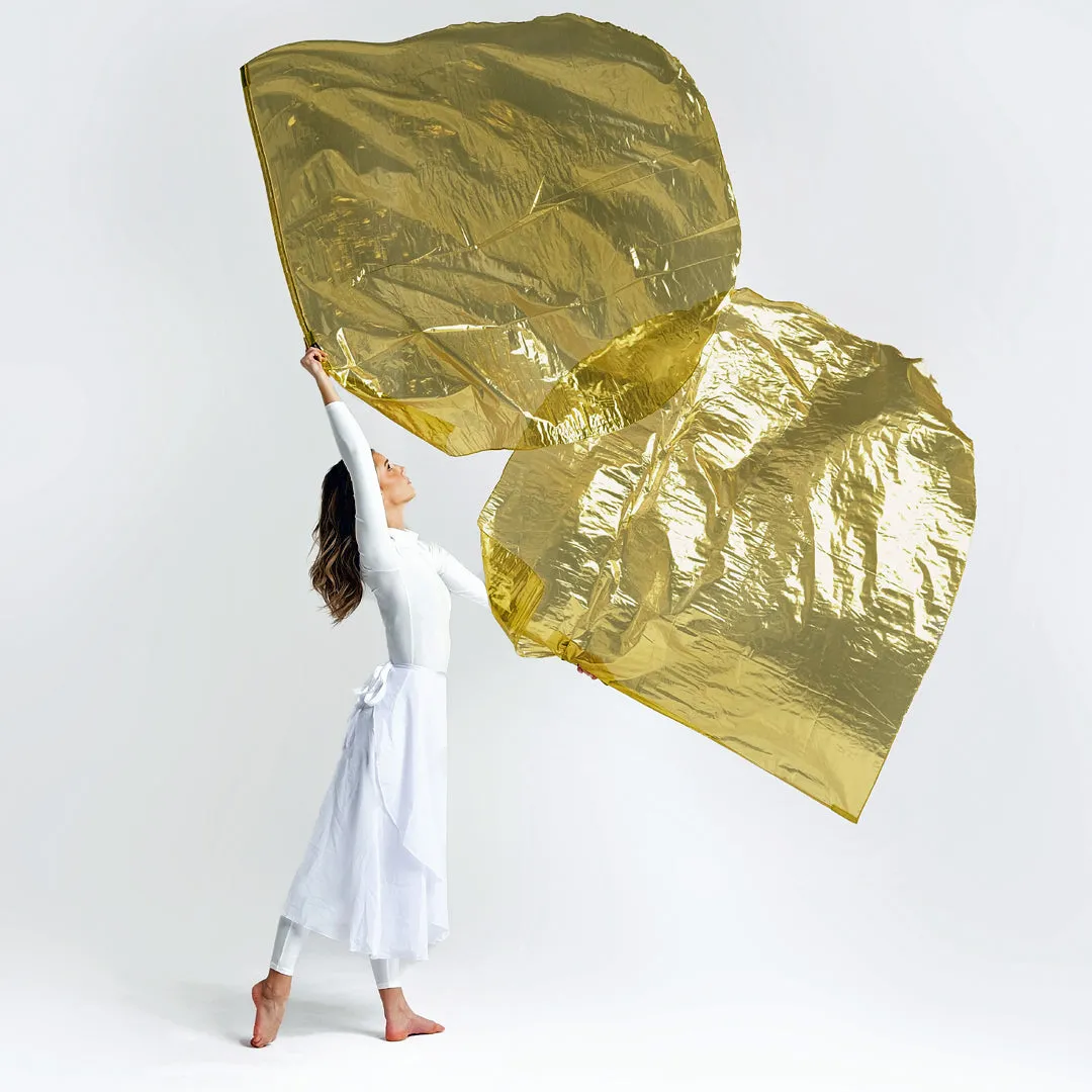 Gold Metallic Worship Flags