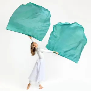 Green Shimmer Worship Flags