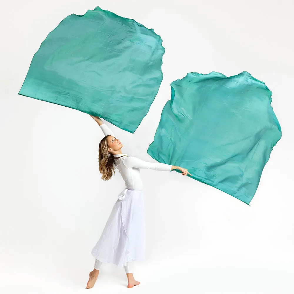 Green Shimmer Worship Flags