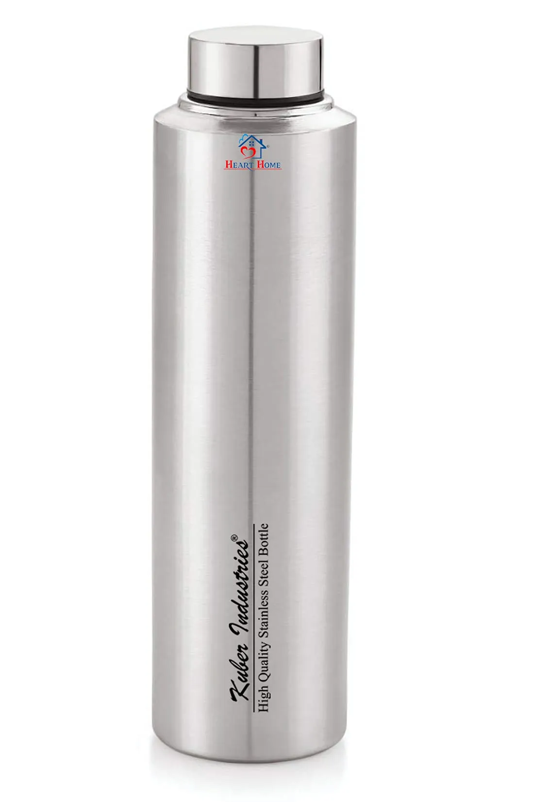 Heart Home Insulated Stainless Steel Water Bottle, Leakproof Lids, Great for Travel, Picnic & Camping, 900 ML (Silver)