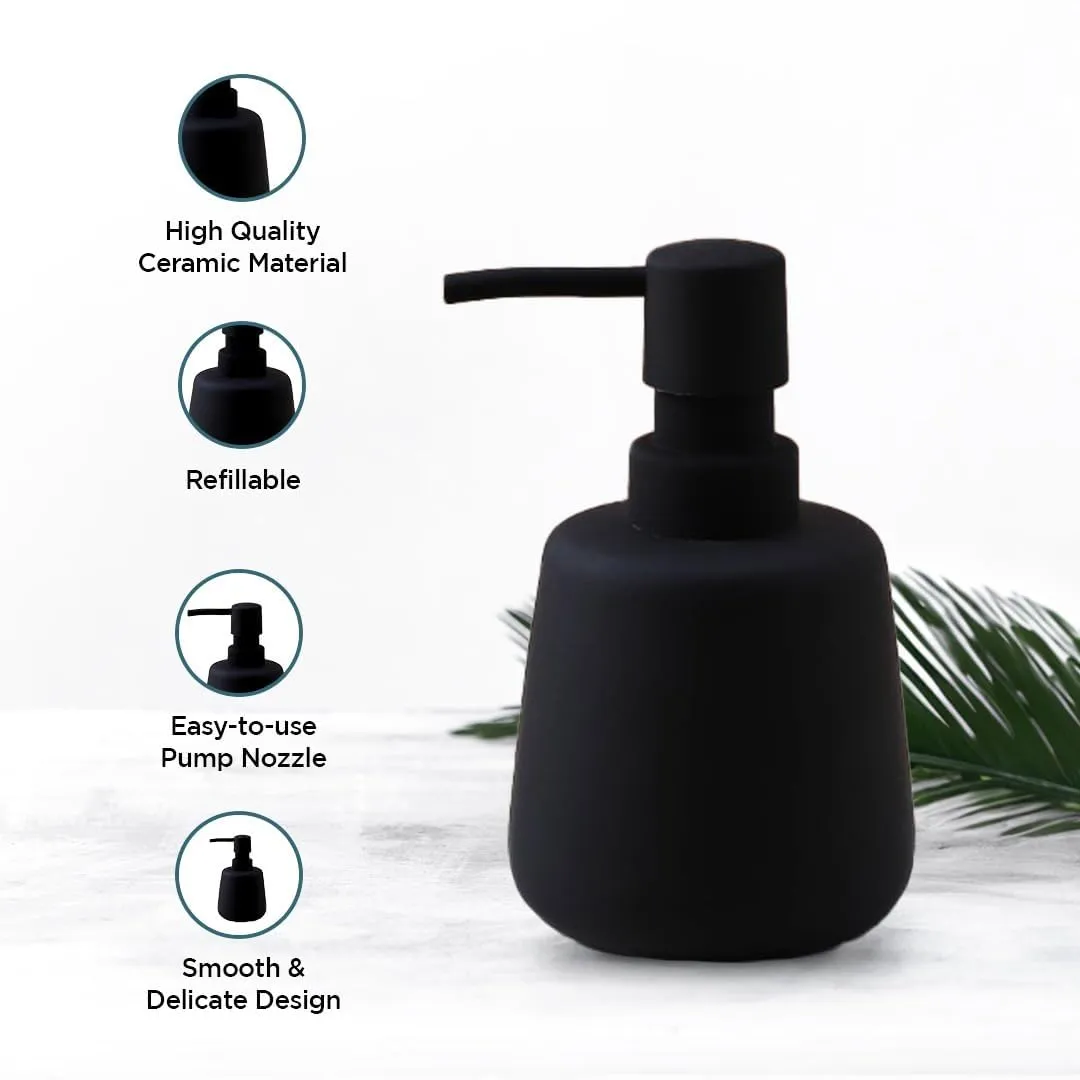 Homestic Liquid Soap Dispenser | Handwash Soap Dispenser | Soap Dispenser for Wash Basin | Shampoo Dispenser Bottle | Bathroom Dispenser Bottle | 3 Piece | 260 ml | JY00159BK | Black