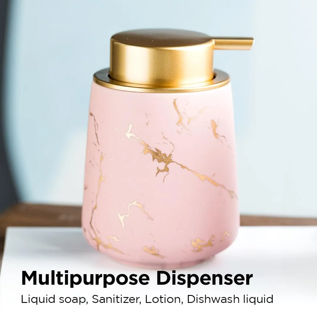 Homestic Liquid Soap Dispenser | Handwash Soap Dispenser | Soap Dispenser for Wash Basin | Shampoo Dispenser Bottle | Bathroom Dispenser Bottle | 3 Piece | 400 ml | ZX010PK | Pink