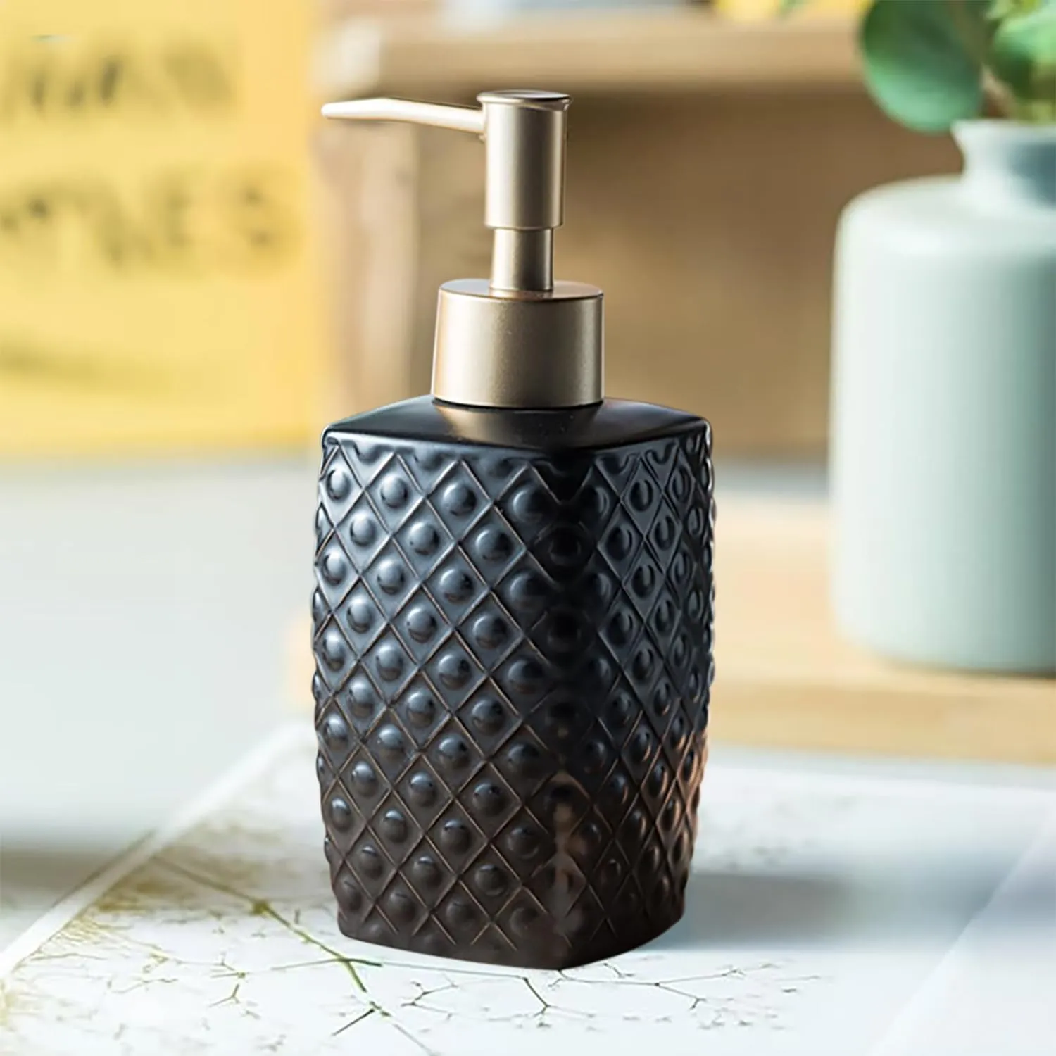 Homestic Liquid Soap Dispenser | Handwash Soap Dispenser | Soap Dispenser for Wash Basin | Shampoo Dispenser Bottle | Bathroom Dispenser Bottle | 310 ML | Black