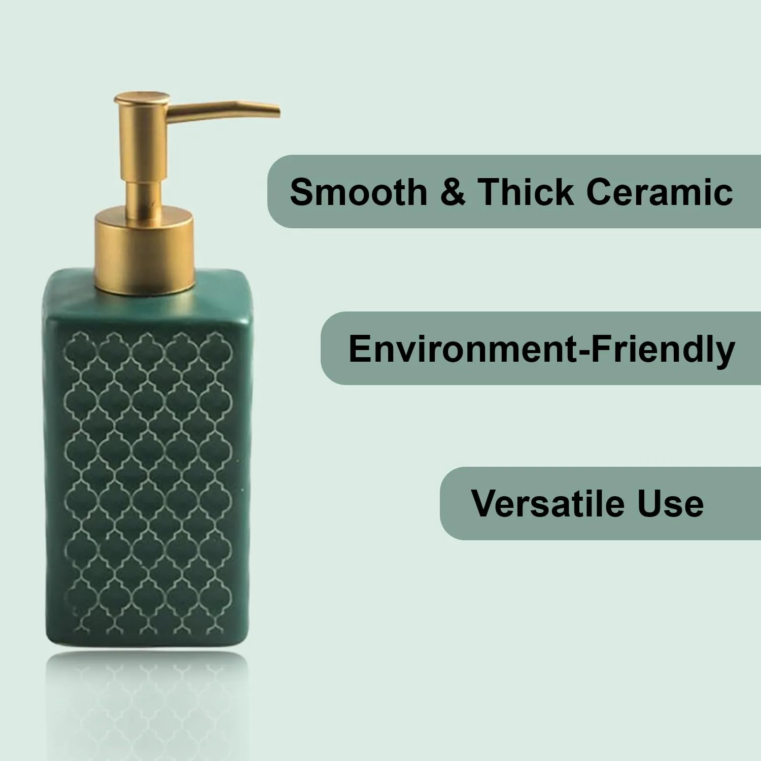 Homestic Liquid Soap Dispenser | Handwash Soap Dispenser | Soap Dispenser for Wash Basin | Shampoo Dispenser Bottle | Bathroom Dispenser Bottle | 360 ML | Green