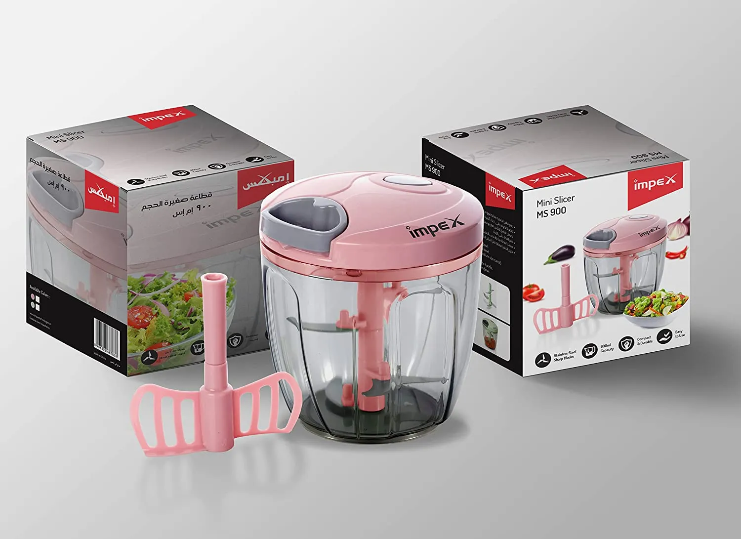 Impex MS 900 ml Mini Slicer and Chopper with Stainless Steel Sharp Blade