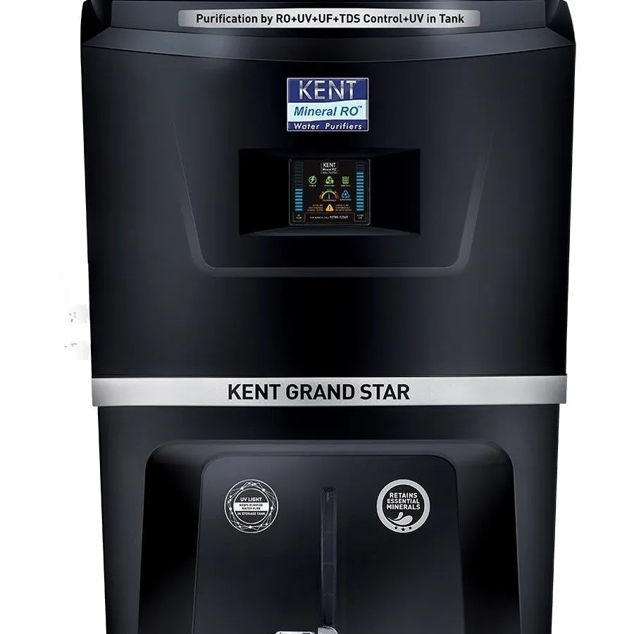 Kent GRAND STAR ZWW BLACK ( Bold & Black) 9 Ltr Digital RO