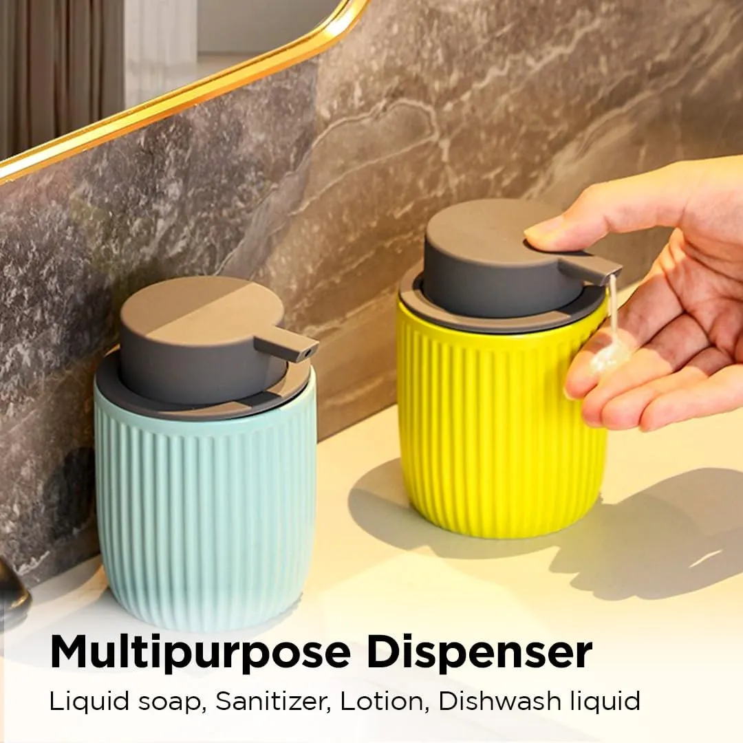 Kuber Industries Liquid Soap Dispenser | Handwash Soap Dispenser | Soap Dispenser for Wash Basin| Bathroom Dispenser Bottle | 15 Piece | Pack of 5 | 320 ml | JY00162YW | Yellow