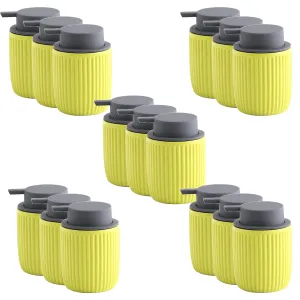 Kuber Industries Liquid Soap Dispenser | Handwash Soap Dispenser | Soap Dispenser for Wash Basin| Bathroom Dispenser Bottle | 15 Piece | Pack of 5 | 320 ml | JY00162YW | Yellow