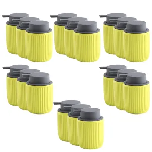 Kuber Industries Liquid Soap Dispenser | Handwash Soap Dispenser | Soap Dispenser for Wash Basin| Bathroom Dispenser Bottle | 18 Piece | Pack of 6 | 320 ml | JY00162YW | Yellow