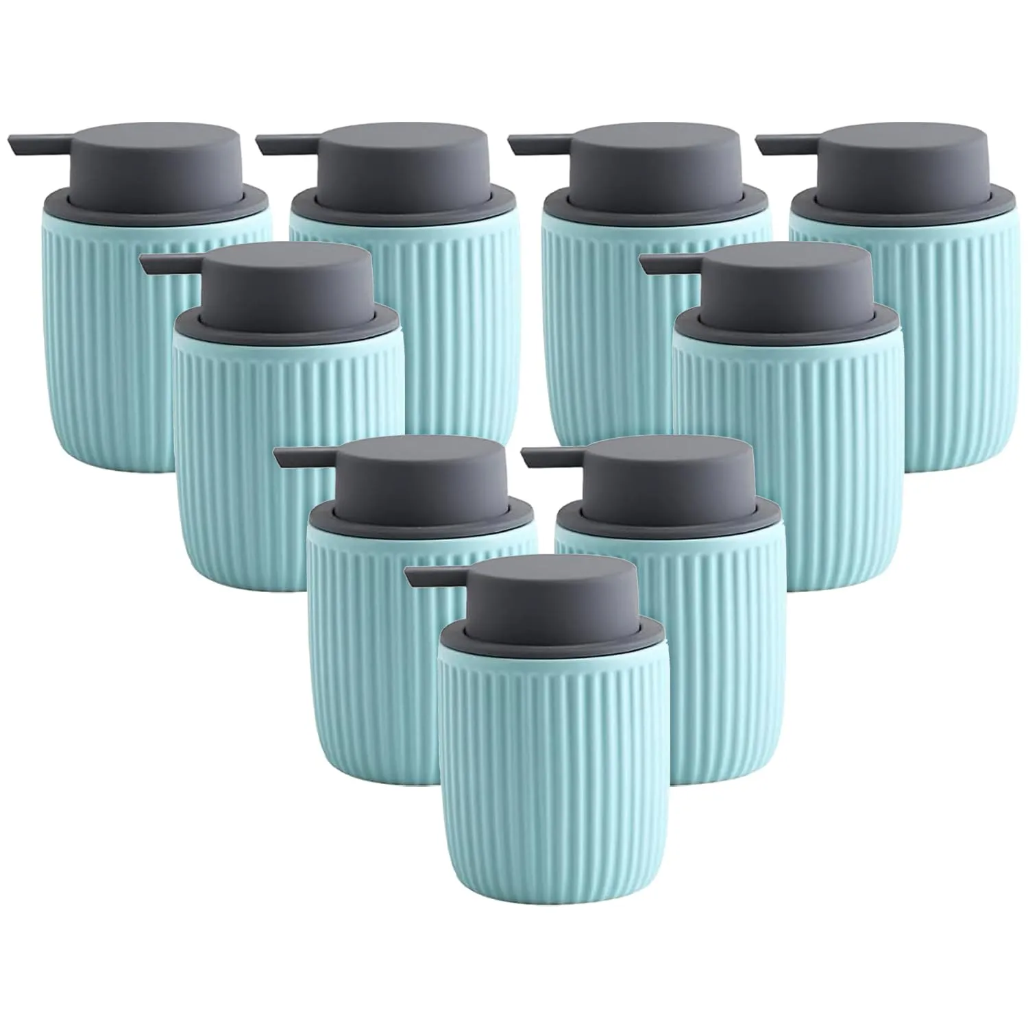 Kuber Industries Liquid Soap Dispenser | Handwash Soap Dispenser | Soap Dispenser for Wash Basin| Bathroom Dispenser Bottle | 9 Piece | Pack of 3 | 320 ml | JY00162BU | Blue