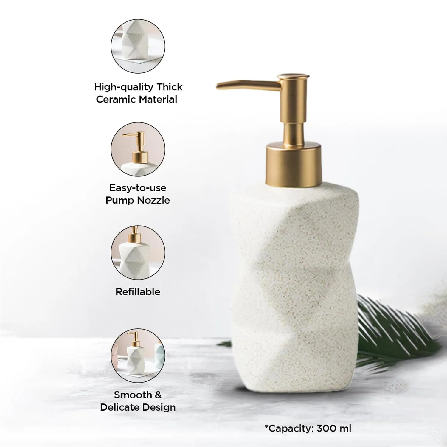 Kuber Industries Liquid Soap Dispenser | Handwash Soap Dispenser | Soap Dispenser for Wash Basin | Shampoo Dispenser Bottle | Bathroom Dispenser Bottle | 300 ML | White
