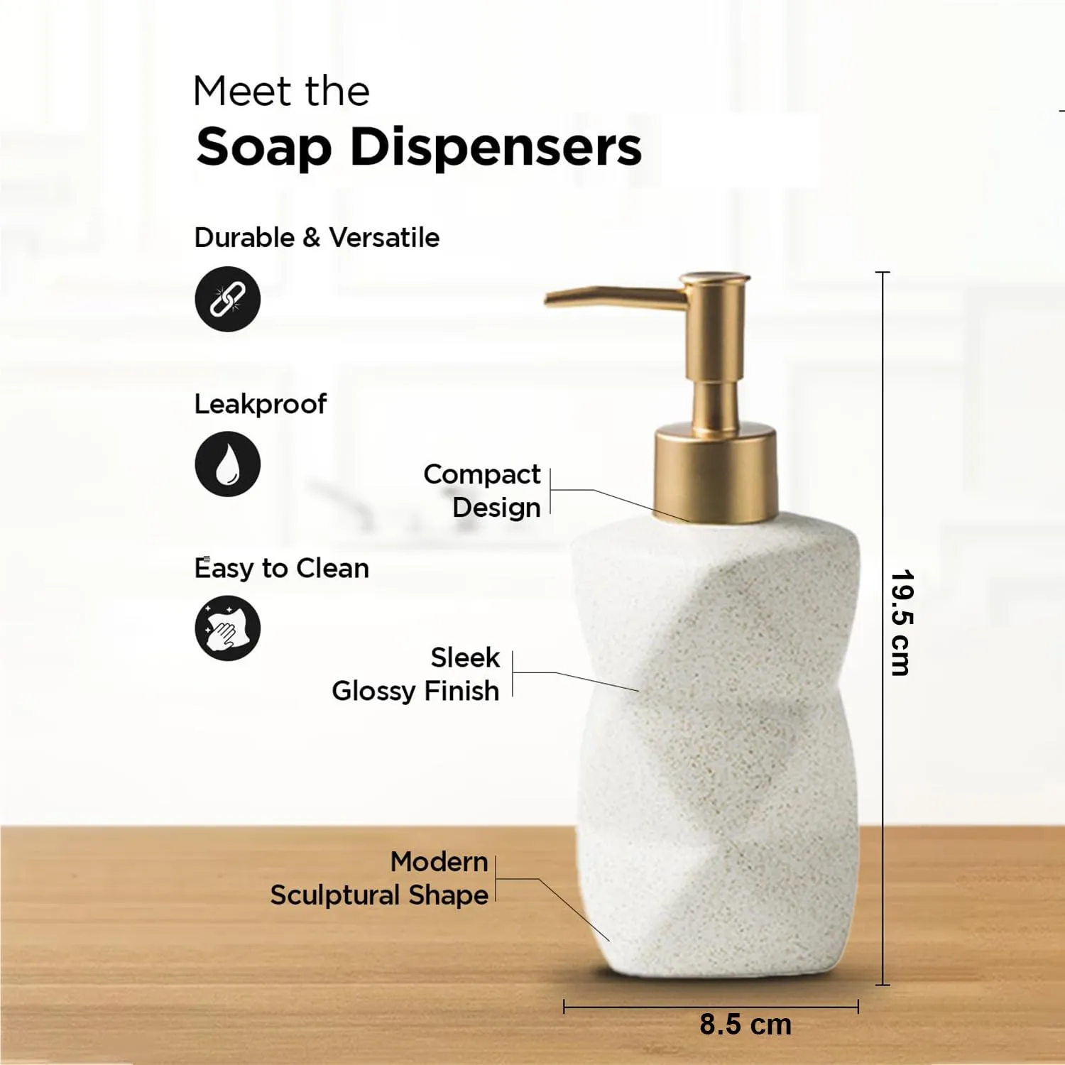 Kuber Industries Liquid Soap Dispenser | Handwash Soap Dispenser | Soap Dispenser for Wash Basin | Shampoo Dispenser Bottle | Bathroom Dispenser Bottle | 300 ML | White